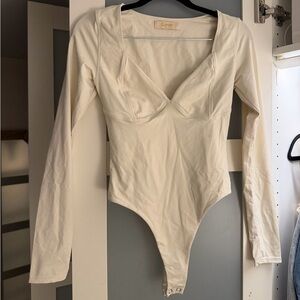 Cream Long Sleeve Bodysuit